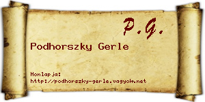 Podhorszky Gerle névjegykártya
